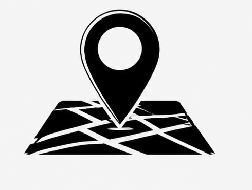 Location pin and map illustration